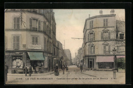 CPA Le Pré-St-Gervais, Grande Rue Prise De La Place De La Mairie  - Altri & Non Classificati