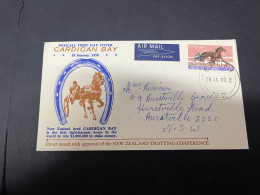 29-4-2024 (3 Z 24) FDC New Zealand Letter (posted To Australia) 1970 - Cardigan Bay (horse Racing) - FDC