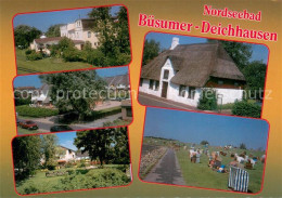 73746046 Deichhausen Buesum Nordseebad Park Reetdachhaus Strandpartie  - Autres & Non Classés