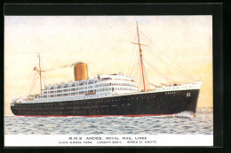 AK Passagier- Und Postschiff RMS Andes Der Royal Mail Lines  - Dampfer