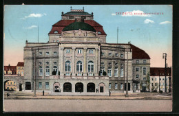 AK Chemnitz, Frontalansicht Des Neuen Stadttheaters  - Théâtre