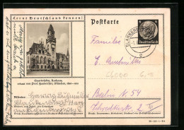 AK Saarbrücken, Rathaus, Ganzsache Lernt Deutschland Kennen  - Postcards