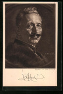 Künstler-AK Portrait Kaiser Wilhelm II. Mit Pelzkragen  - Familles Royales