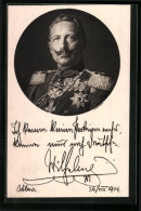 Künstler-AK Portrait Von Kaiser Wilhelm II. In Prächtiger Uniform  - Familles Royales