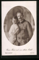 AK Portrait Von Kaiser Wilhelm II. Und Seinem ältesten Enkel  - Familles Royales