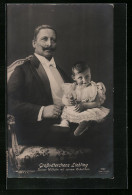 AK Grossväterchens Liebling, Kaiser Wilhelm II. Mit Seinem Enkelchen  - Familles Royales