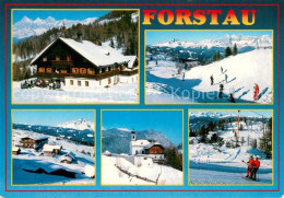 73743823 Forstau Jugendgaestehaus Dachsteinblick Winterpanorama Kirche Schleppli - Autres & Non Classés