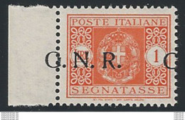 1944 Repubblica Sociale Segnatasse Lire 1 G.N.R. Verona Var Bf MNH Sassone N. 55 - Autres & Non Classés