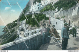 Bh25 Cartolina Amalfi Portantina Per Salire All'hotel Capuccini Salerno - Salerno