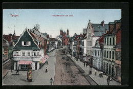 AK Speyer, Hauptstrasse Mit Central-Drogerie Und Dom  - Speyer