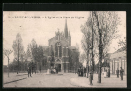 CPA St-Pol-sur-Mer, L`Eglise Et La Place De L`Eglise  - Saint Pol Sur Mer