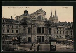 AK Angers, Place Du Ralliement, Le Grand-Théâtre, Strassenbahn  - Strassenbahnen