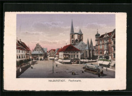 AK Halberstadt, Fischmarkt Mit Strassenbahn  - Tramways