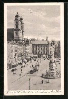 AK Linz A. D. D., Strassenbahn Auf Dem Platz Des 12. November Mit Altem Dom  - Tramways