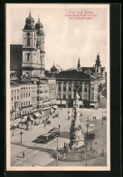 AK Linz A. D. D., Strassenbahn Auf Dem Franz Josefs-Platz Mit Dom Und Schmidthorgasse  - Tram