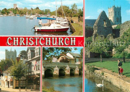 73607471 Christchurch Dorset Hafen Ortsmotive Bruecke Ruine Kathedrale Schwan  - Autres & Non Classés