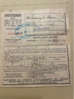 Eb060b - Avertissement Impôt Métal - Cuivre - Perception De SARLAT - 1944 - Dordogne - Sarlat La Caneda