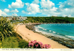 73607215 Falmouth Cornwall Castle Beach Showing Pendennis Castle Falmouth Cornwa - Other & Unclassified