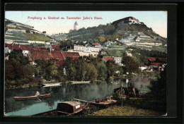 AK Freyburg A. U., Turnvater Jahns Haus Mit Fluss Und Ruderboot  - Freyburg A. D. Unstrut