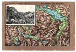 Relief-AK Meglisalp, Landkarte Mit Gebirgsrelief Vom Bodensee Und Zürichersee  - Sonstige & Ohne Zuordnung