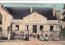 Genillé (37 Indre Et Loire) La Mairie - édit. Vve Sauvageot Toilée Colorisée Circulée En 1908 - Genillé