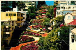 73590443 San_Francisco_California Cable Car Passes Above The Crookedest Street - Autres & Non Classés