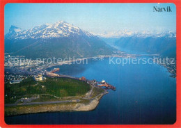 73590273 Narvik Hafen Beisfjordbruecke Halbinsel Berge Fliegeraufnahme Narvik - Norwegen