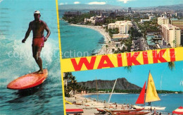 73589946 Waikiki Panorama Strand Surfen Wassersport - Andere & Zonder Classificatie