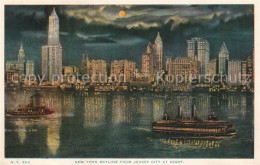 73588830 New_York_City Skyline From Jersey City At Night Illustration - Andere & Zonder Classificatie