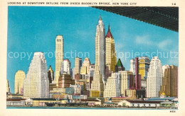 73588813 New_York_City Downtown Skyline Manhattan From Under Brooklyn Bridge Ill - Andere & Zonder Classificatie
