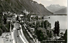 13949464 Territet_Montreux_VD Vue Générale Lac Leman Et Les Dents Du Midi Alpes - Other & Unclassified