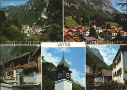 12468122 Vaettis SG Total Teilansicht Brunnen Uhrturm Dorfmotiv Vaettis SG - Sonstige & Ohne Zuordnung