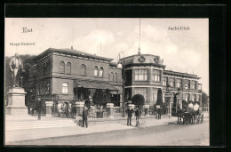 AK Kiel, Strassenpartie Mit Krupp-Denkmal Und Jacht-Club  - Kiel