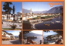 12467142 Ascona TI Ortspartie An Der Kirche Strassenpartie Uferpromenade Alpenpa - Sonstige & Ohne Zuordnung