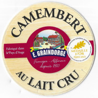 ETIQUETTE FROMAGE CAMEMBERT GRAINDORGE - FROMAGERIE DE LIVAROT, MEDAILLE D OR PARIS 2023, NOUVELLE ETIQUETTE A VOIR - Kaas