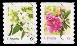 Canada (Scott No.3282-83 - Crabapple Blossoms) (o) Coil Pair - Used Stamps