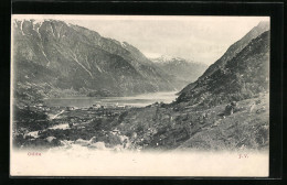 AK Odde, Ortsansicht Zwischen Bergen Am Fjord  - Norvège