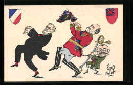 Artist's Pc Karikatur Präsident Loubet Von Frankreich Und Edward VII. Von England  - Königshäuser