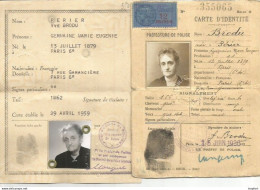 Lot De 2 CNI Carte Nationale D'identité BRODU PERIER 1936 2959 - Documentos Históricos