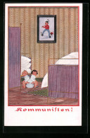 Künstler-AK H.S.B.: Kommunisten, Kinder Benutzen Gemeinsam Einen Nachttopf  - Sonstige & Ohne Zuordnung