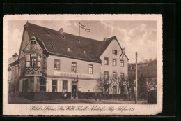 AK Neudorf I. Rhg., Hotel Z. Krone, Bes.: Wilh. Knell  - Autres & Non Classés