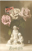 Bonne Année - Figurine En Porcelaine Fleurs Roses    Q 2574 - Neujahr