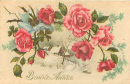 Bonne Année - Paysage Fleurs   Q 2574 - Anno Nuovo