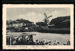 AK Nordseebad Norderney, Napoleon-Schanze Mit Windmühle  - Norderney