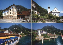 12455568 Gersau Vierwaldstaettersee Ortsmotive Kirche Restaurant Am Vierwaldstae - Andere & Zonder Classificatie