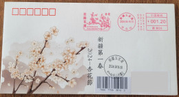 China Cover "Silk Road Flower City~Apricot Blossoms" (Wujiaqu, Xinjiang) Postage Machine Stamped First Day Actual Delive - Omslagen