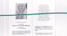 Maria Lucia Van Den Broeck-Vingerhoed, Kwaadmechelen 1896, Leopoldsburg 1999. Honderdjarige. Foto - Obituary Notices