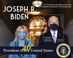 Antigua & Barbuda 2021 - President And First Lady Joe And Jill Biden, COVID-19, Coronavirus, Mask, MS Sheet MNH (**) - Antigua E Barbuda (1981-...)