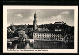 AK Landshut A. Isar, Martinskirche Und Burg Trausnitz  - Landshut