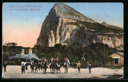 Postal Gibraltar, The Spanish Civil Guards On The Frontier  - Gibilterra